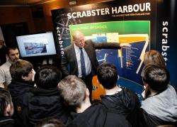 Pupils get an insight into developments at Scrabster Harbour.