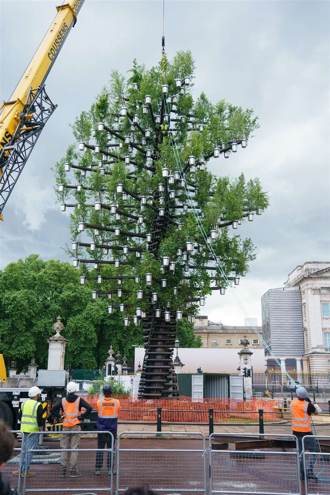 The Queen’s Green Canopy (QGC) Tree of Trees beacon (Dominic Lipinski/PA)