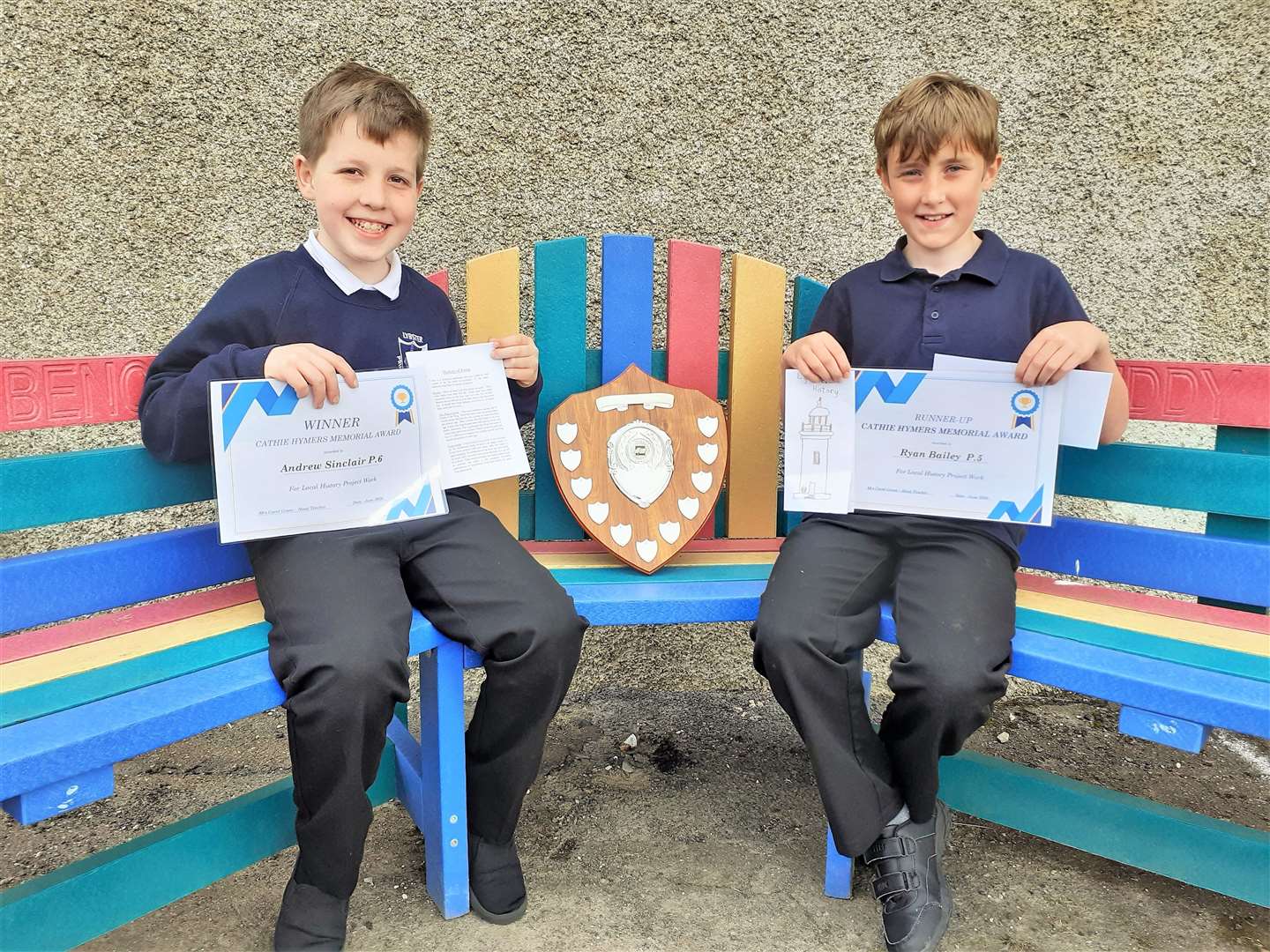 Andrew Sinclair, left, and Ryan Bailey who were winner and runner-up respectively of the Achswinegar Shield.