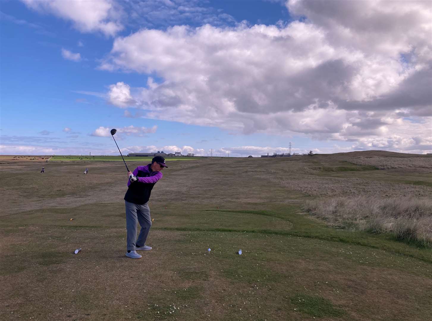 Malcolm Thomson, winner of the Gents Stableford competition teeing off at the 12th hole