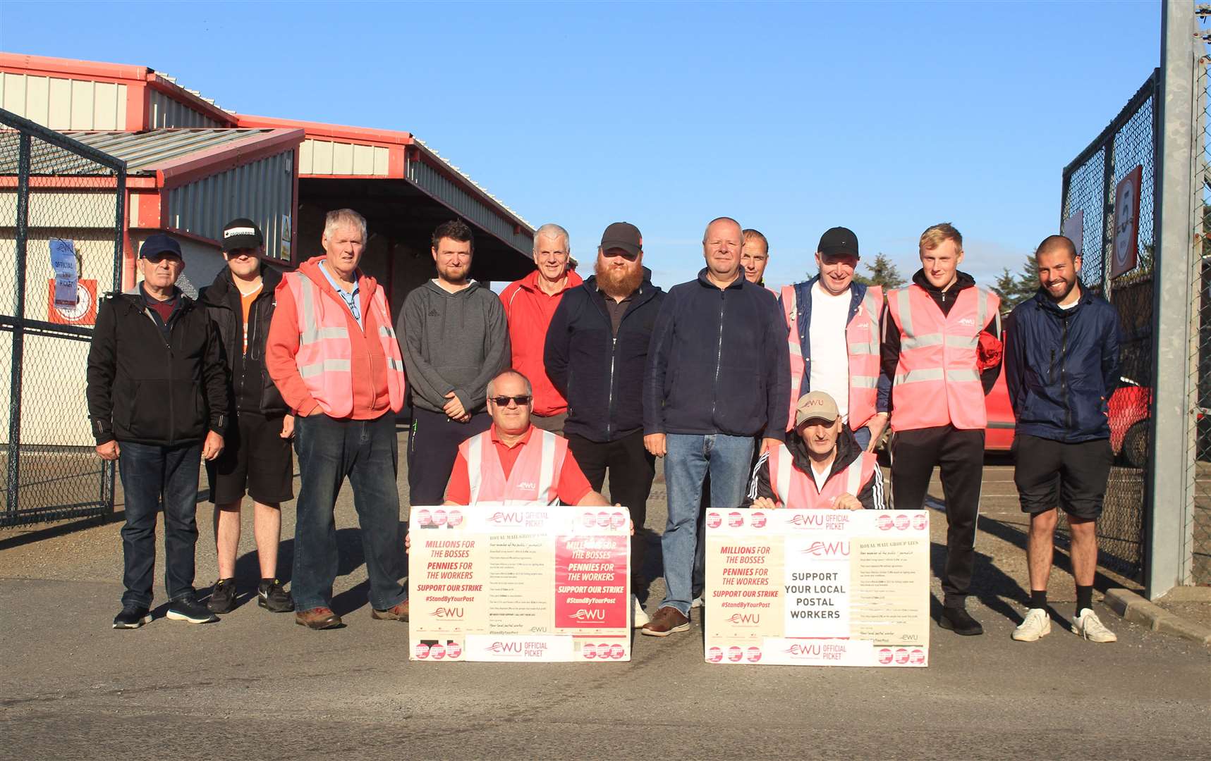 Postal workers in Wick during strike action in August