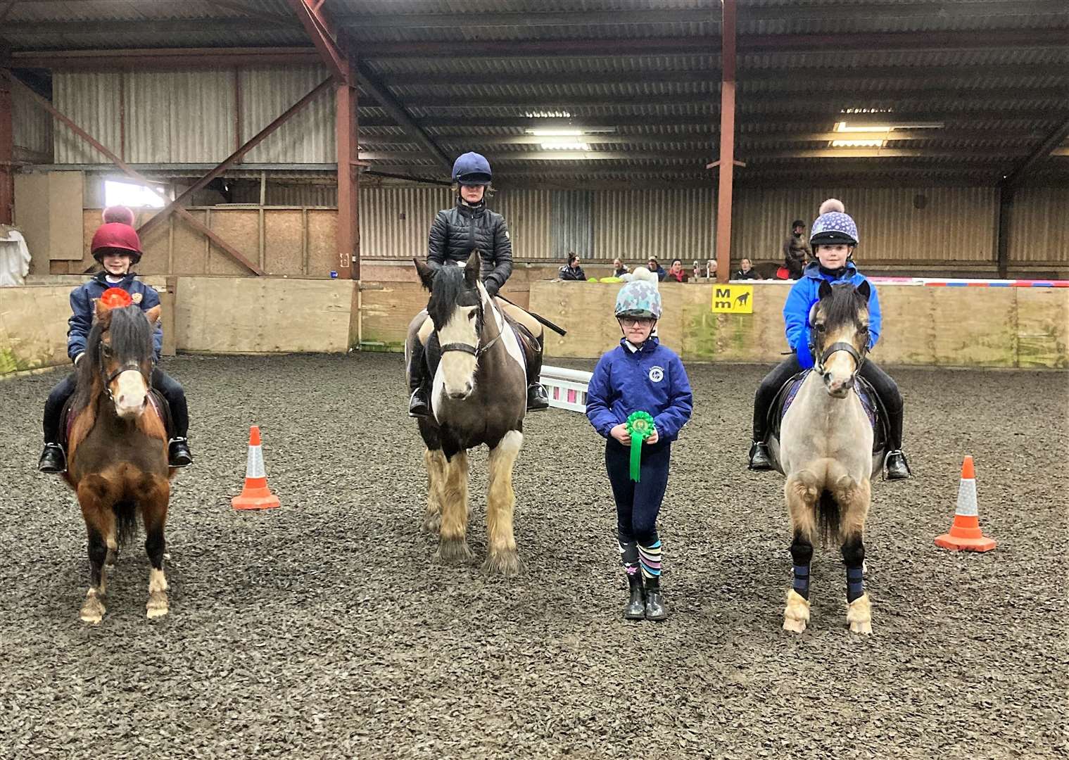 30cm PC league winners. From left: Blaire Patterson on Cherry, Jaicee Johnson on Jojo, Ella Budge on Fancy and Rachel MacGregor on Dandy.