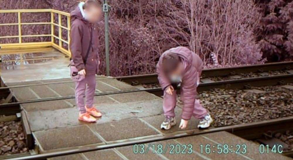 Two boys were caught on camera placing stones on the track (Network Rail/PA)