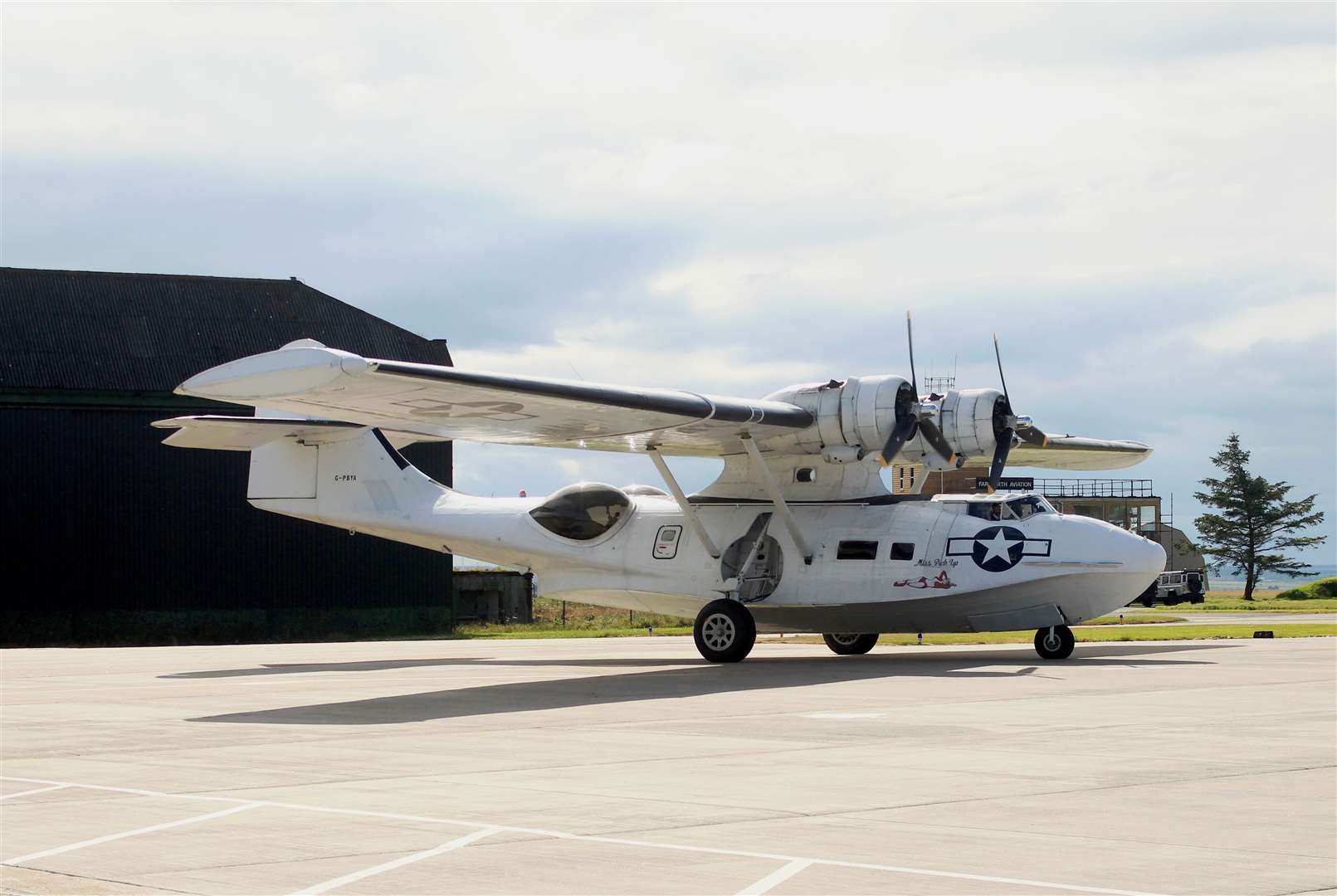 Catalina G-PBYA arriving at Wick airport, which was an RAF base during World War II. Picture: Alan Hendry