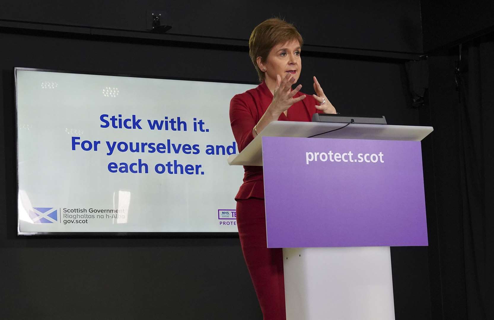 Nicola Sturgeon said the decisions were 'all about saving lives and minimising the health damage of the virus'.