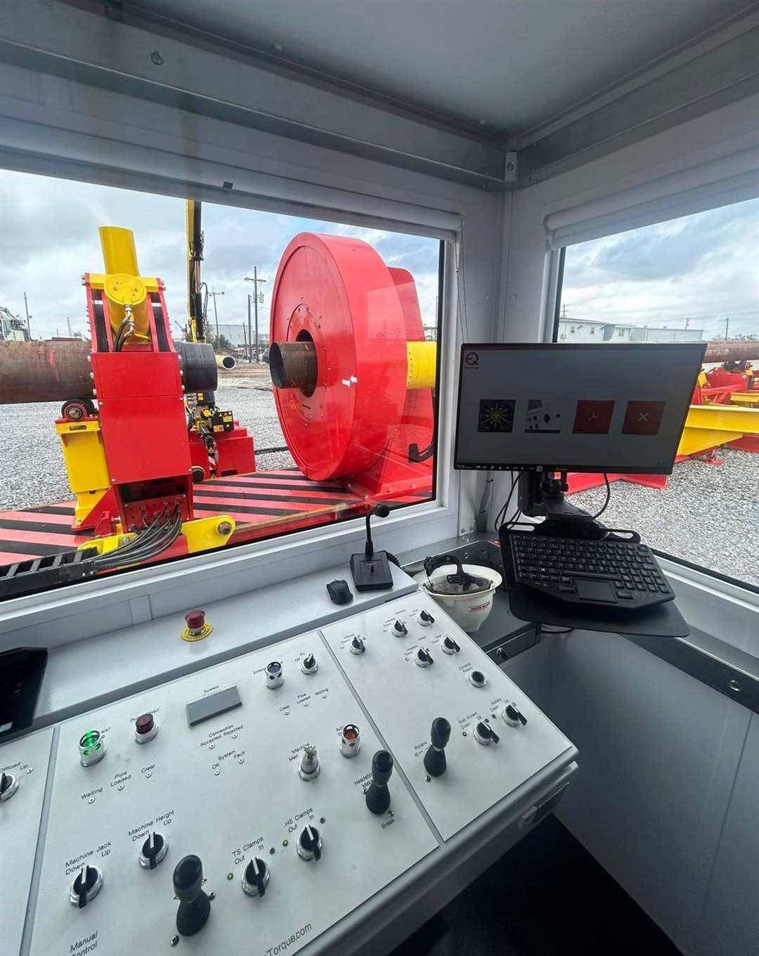 EnerQuip's latest mobile bucking unit dockside in Louisiana, USA.