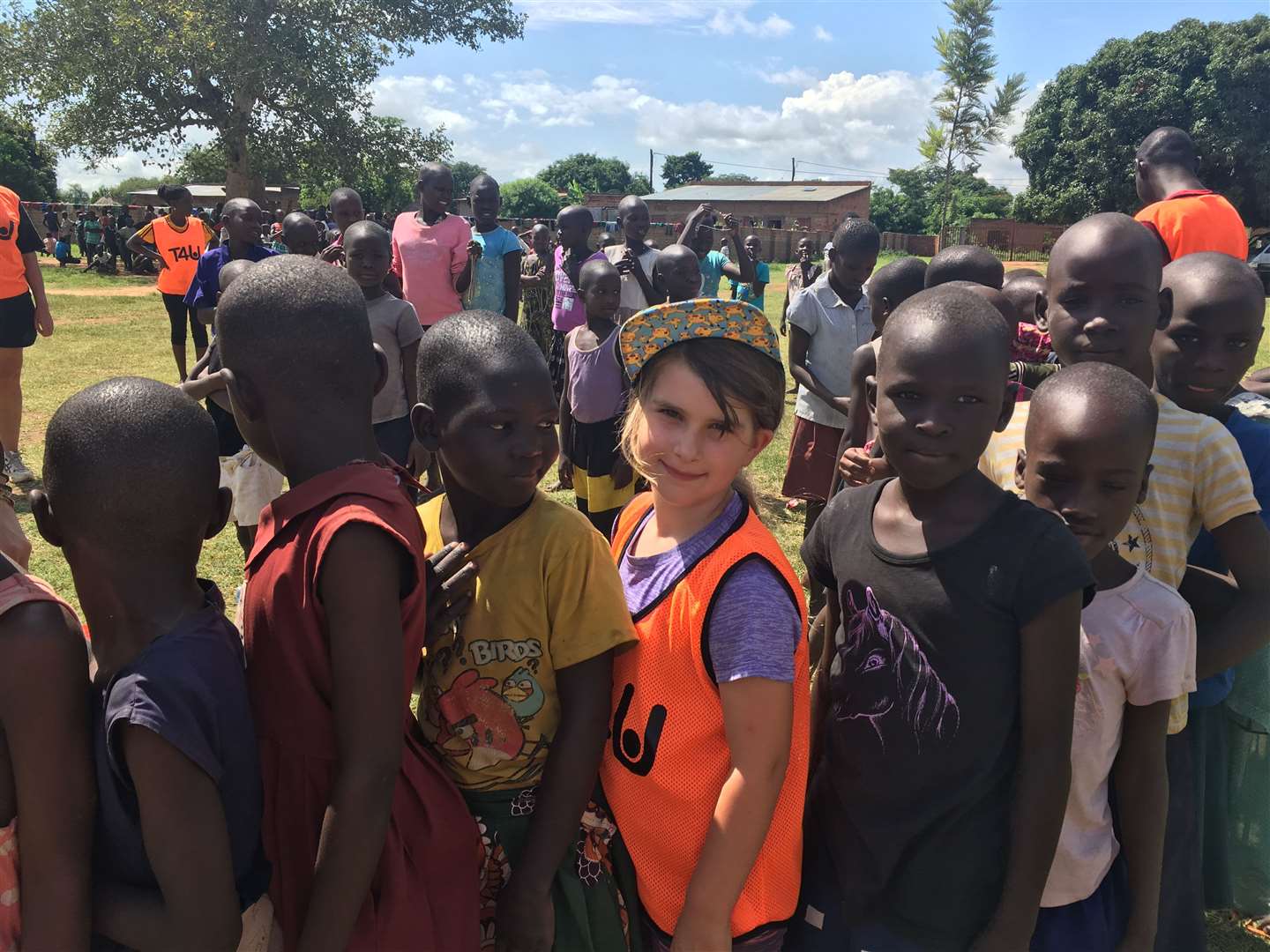 Robyn with some of the children in Uganda.