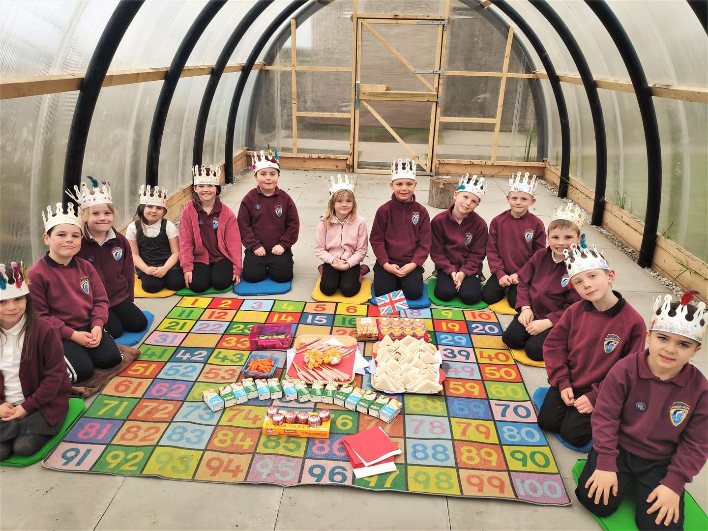 Dunbeath Primary School kids enjoy a feast fit for a king.
