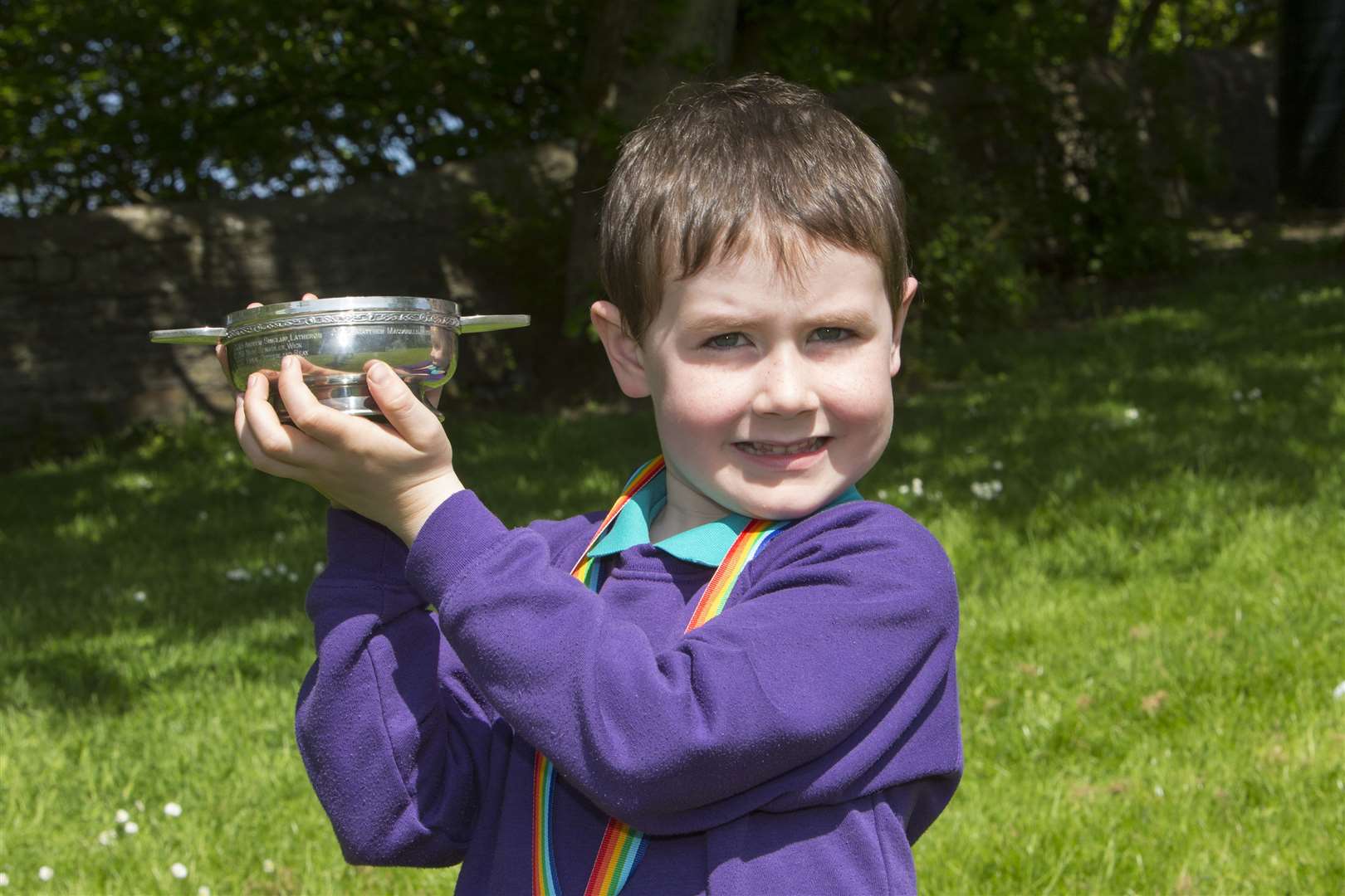 Toby Ronaldson won the Tomlinson Quaich for boys' P1 verse speaking. Picture: Robert MacDonald / Northern Studios