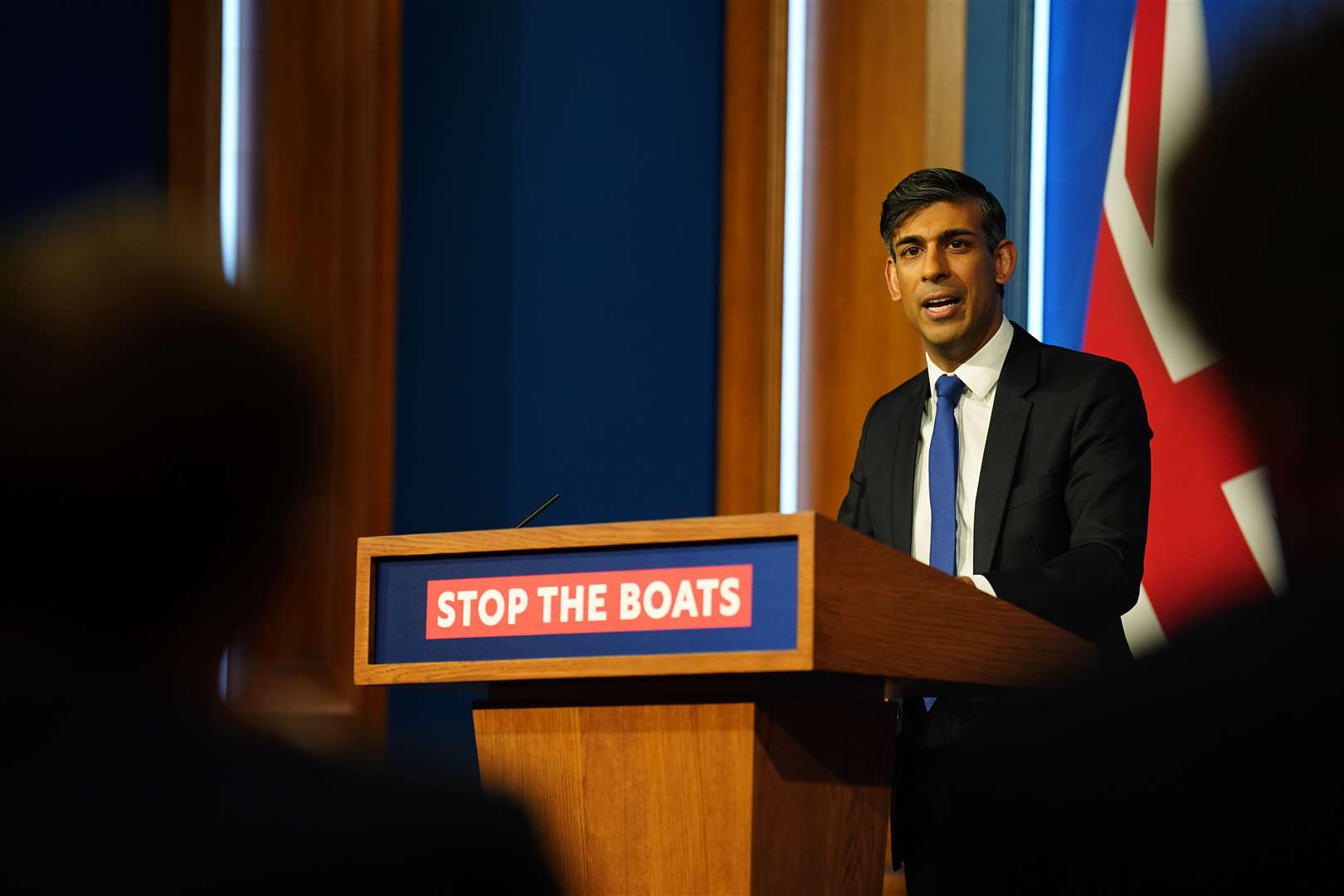 Rishi Sunak defended his proposals at an emergency press conference in Downing Street, where he faced questions about his position (James Manning/PA)