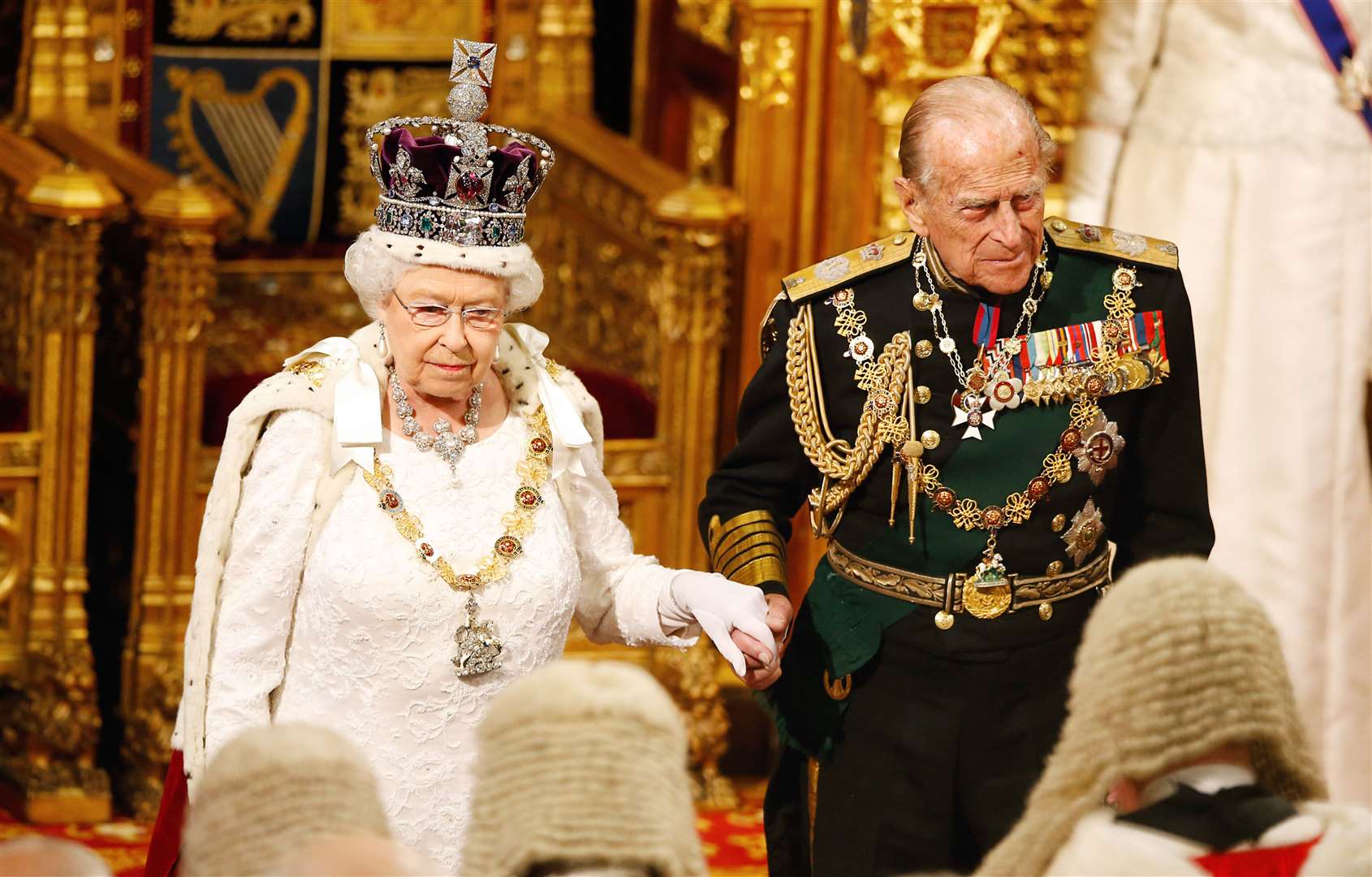 The Queen with the Duke of Edinburgh during the State Opening in 2016 (Alastair Grant/The Sun/PA)