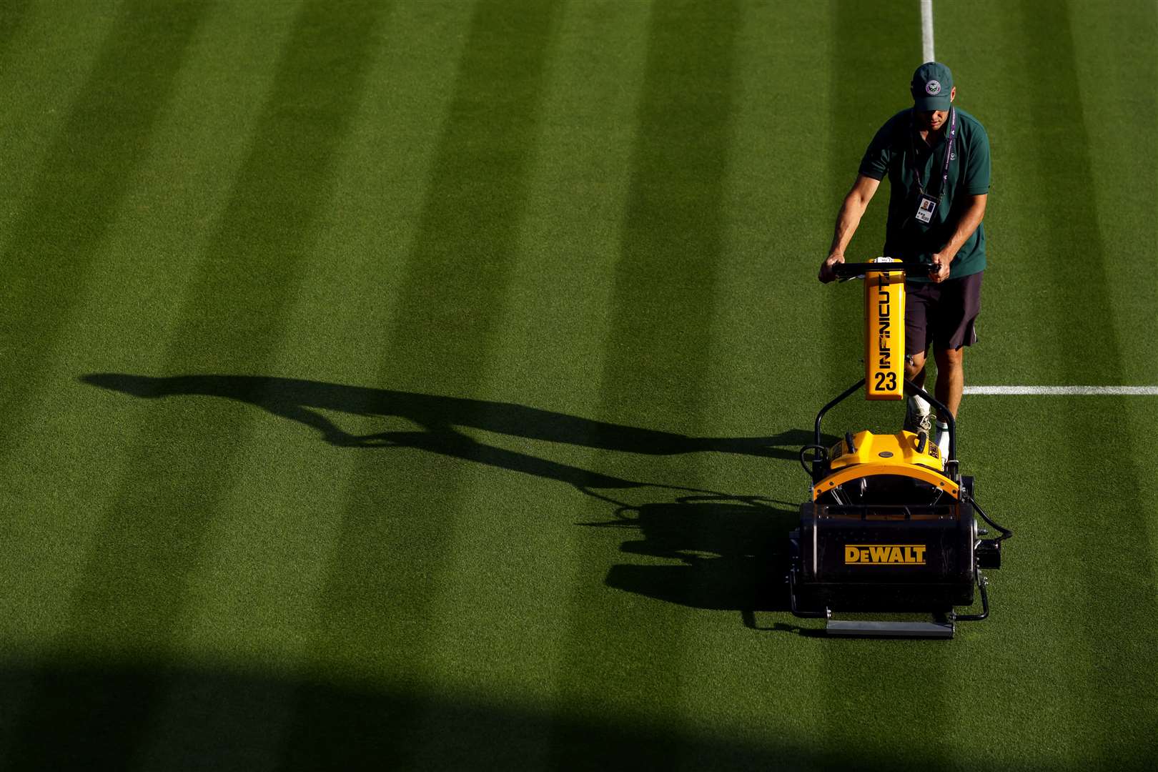 Ground staff make final court preparations with play starting today (Steven Paston/PA