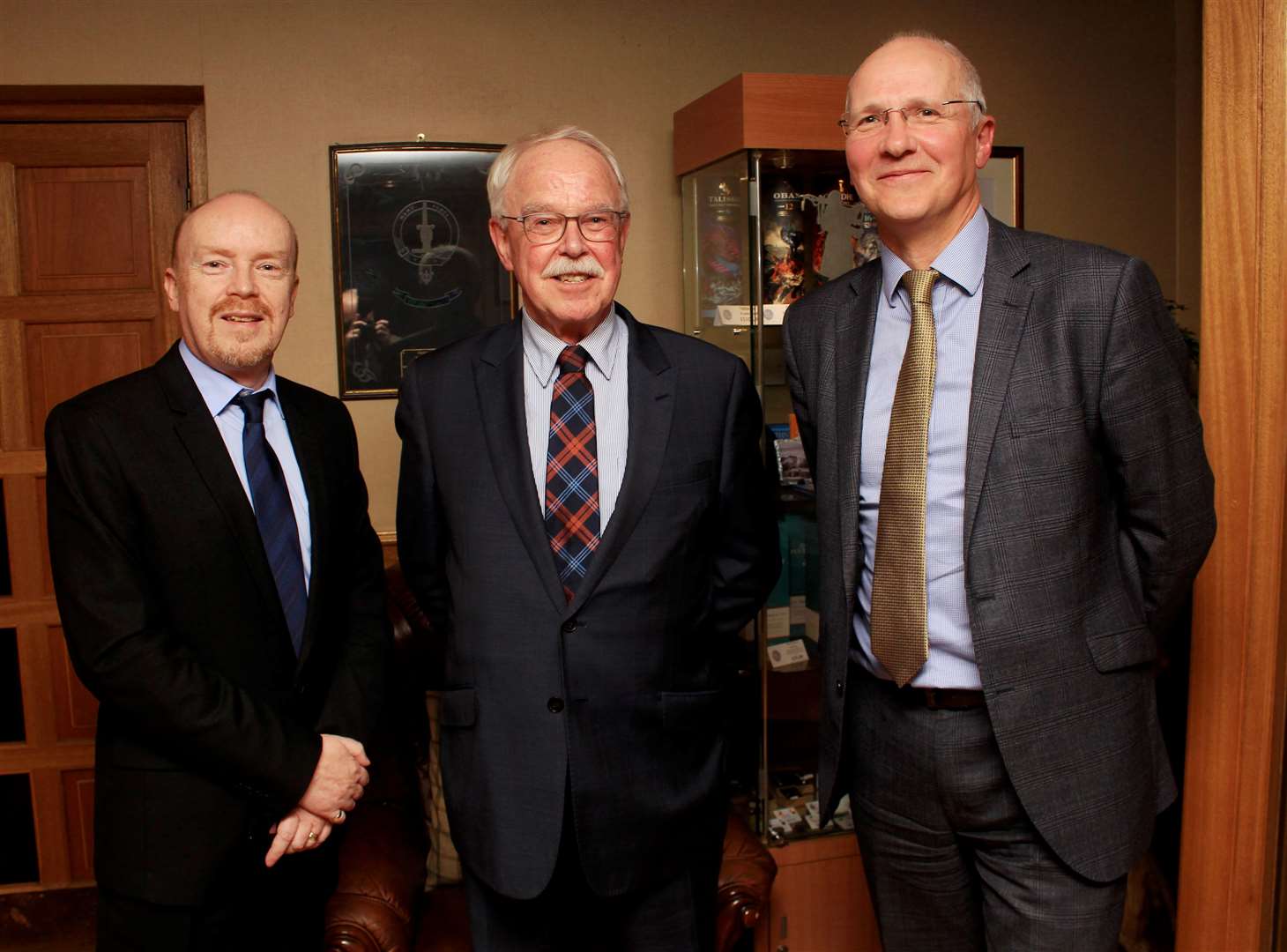 HIE chairman Alistair Dodds (centre) with chief executive Stuart Black (right) and Eann Sinclair, area manager for Caithness and Sutherland, after this week’s board engagement event in Mackays Hotel, Wick. Picture: Alan Hendry