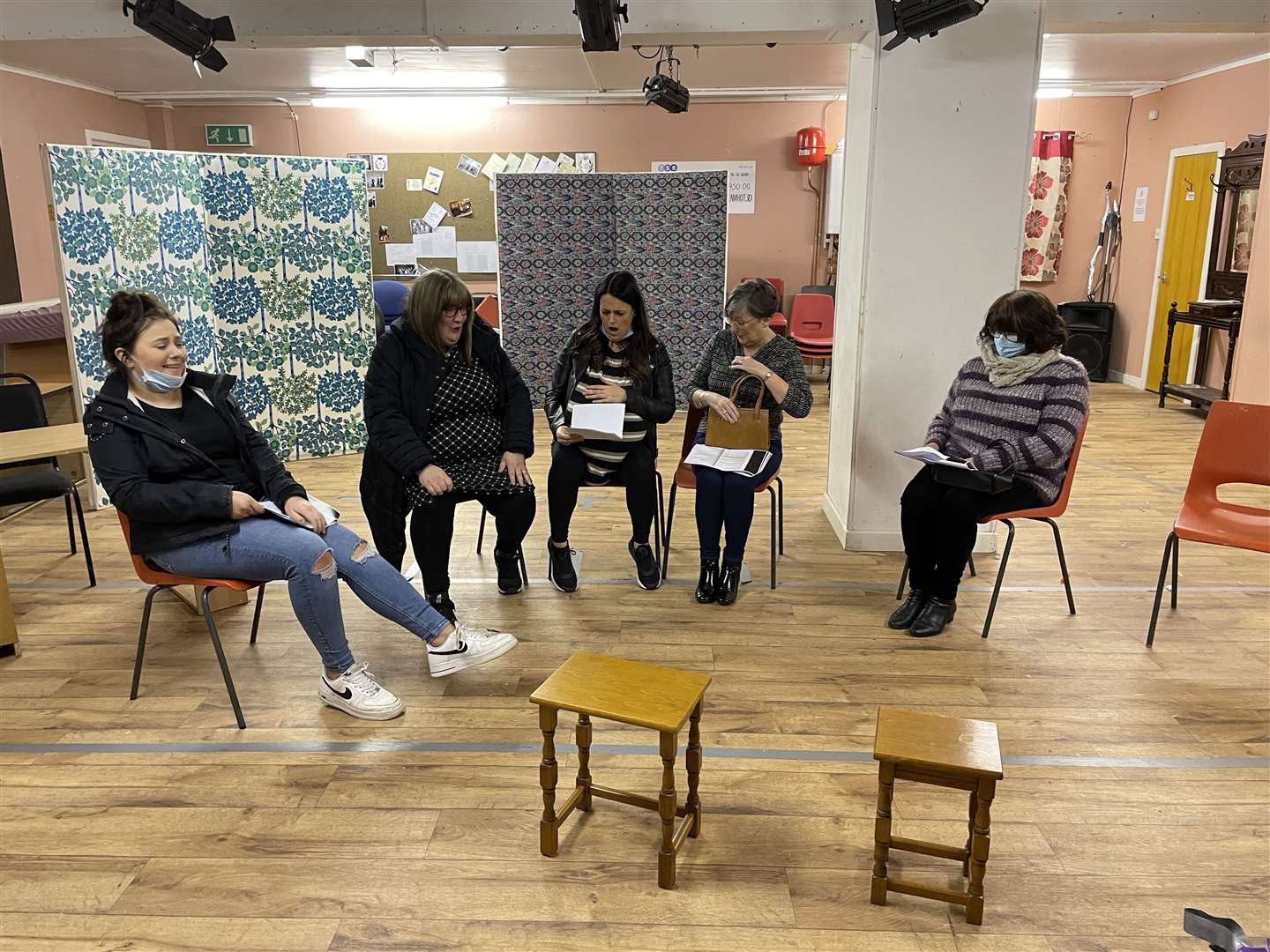 Rehearsals in progress for Wick Players' SCDA production – Womberang, by Sue Townsend.