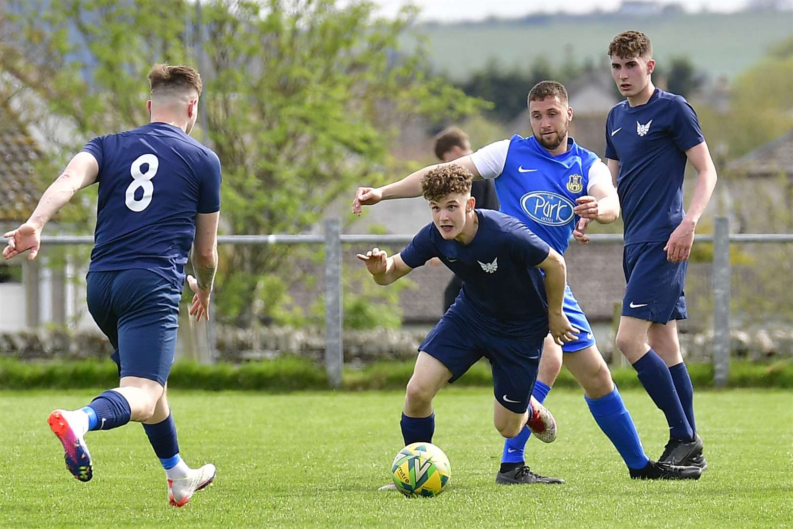 Mark Munro breaks forward for High Ormlie Hotspur during Saturday's Highland Amateur Cup tie against Acks at Morrison Park. Picture: Mel Roger