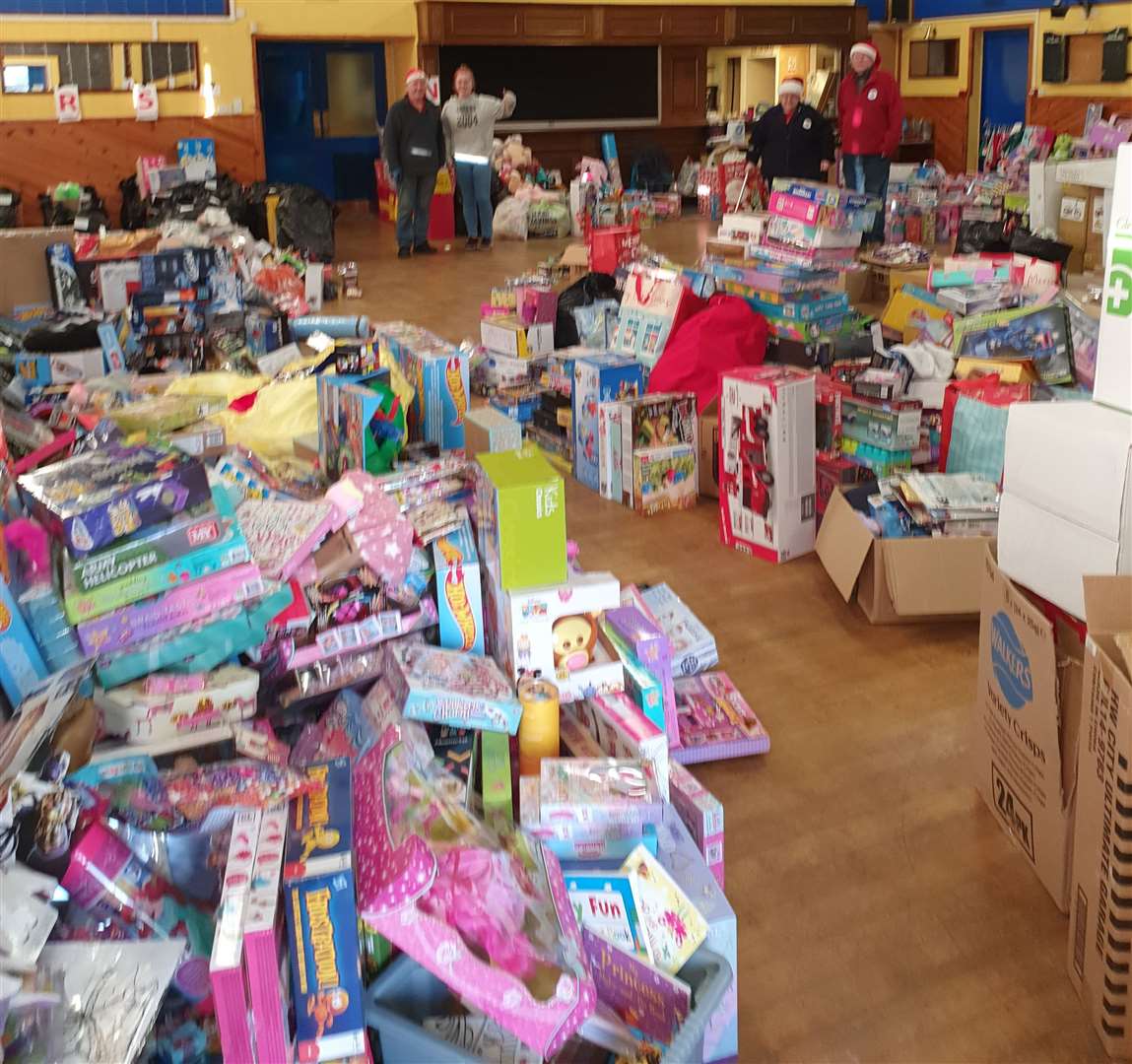 Some of the many gifts collected by Caithness FM in its toy appeal last year.