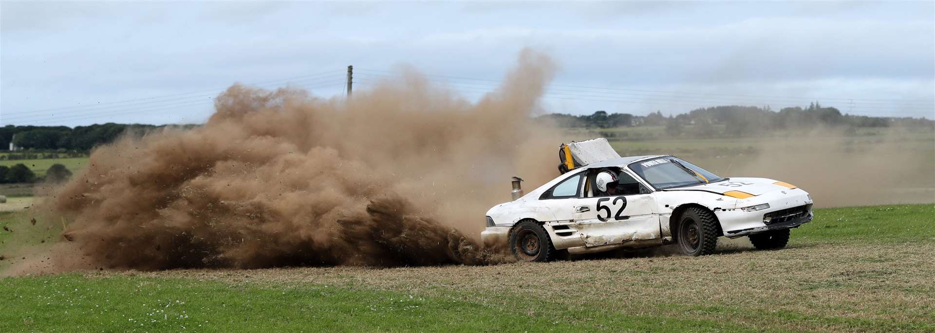 Ronald Gunn creates a dust storm during Saturday's racing in his Toyota MR2. Picture: James Gunn