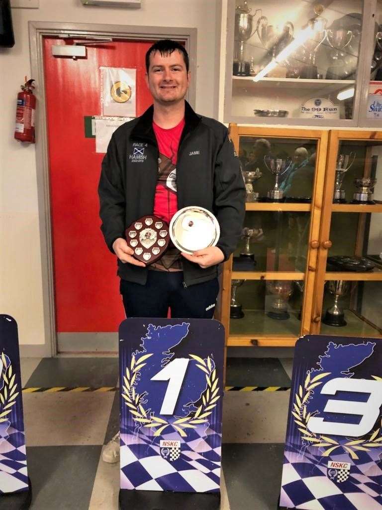 Jamie Mackay with his trophies from the Northern Challenge.