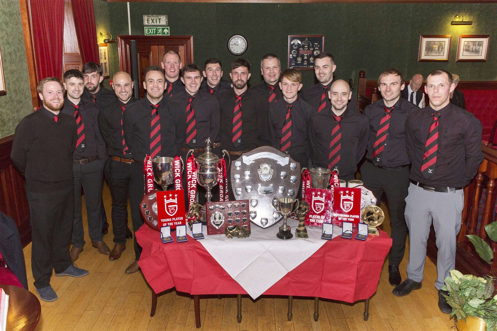 Who can stop them? Wick Groats with their silverware during the club's 125th anniversary celebrations at the end of 2018. Groats are gearing up for what they hope will be another successful summer season of summer football. Picture: Robert MacDonald / Northern Studios