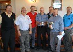 Pictured in Golspie at the final meeting of the Caithness and Sutherland Seniors’ Golf Society this season are (from left): society captain John Logan, Don Bremner, Robert Mackay, Arnold Bevan and Colin Richie, all members of the winning Golspie team, ind