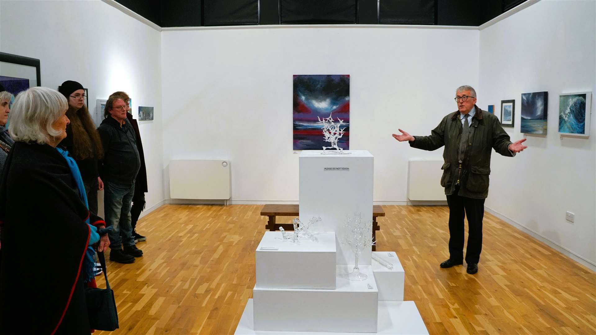 MP Jamie Stone speaks at the Society of Caithness Artists exhibition in Thurso Gallery. Picture: DGS