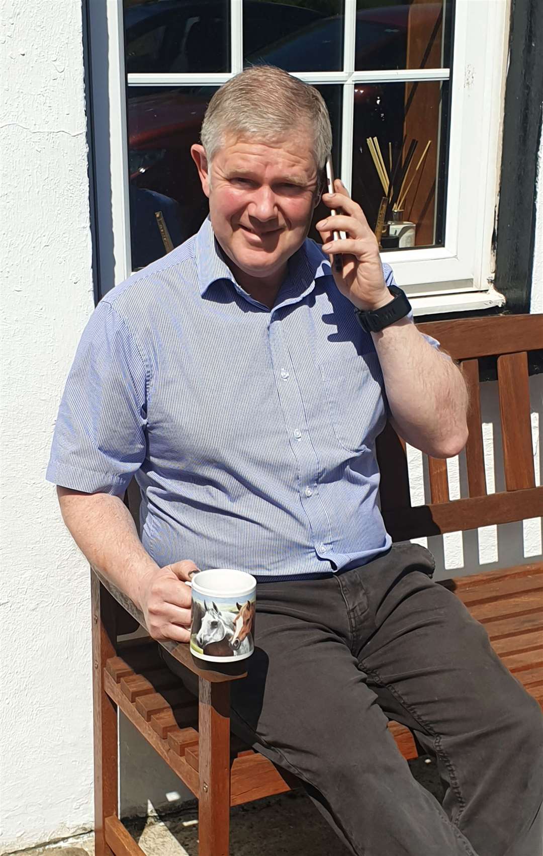 Caithness Befriending volunteer Davy Manson providing the new telephone service which is helping local people feel connected.