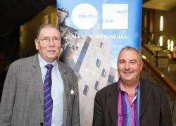 Local MSP Rob Gibson (left) with Andrew Dixon, of Creative Scotland, at the reception in Holyrood to flag up next year’s Year of Creative Scotland.