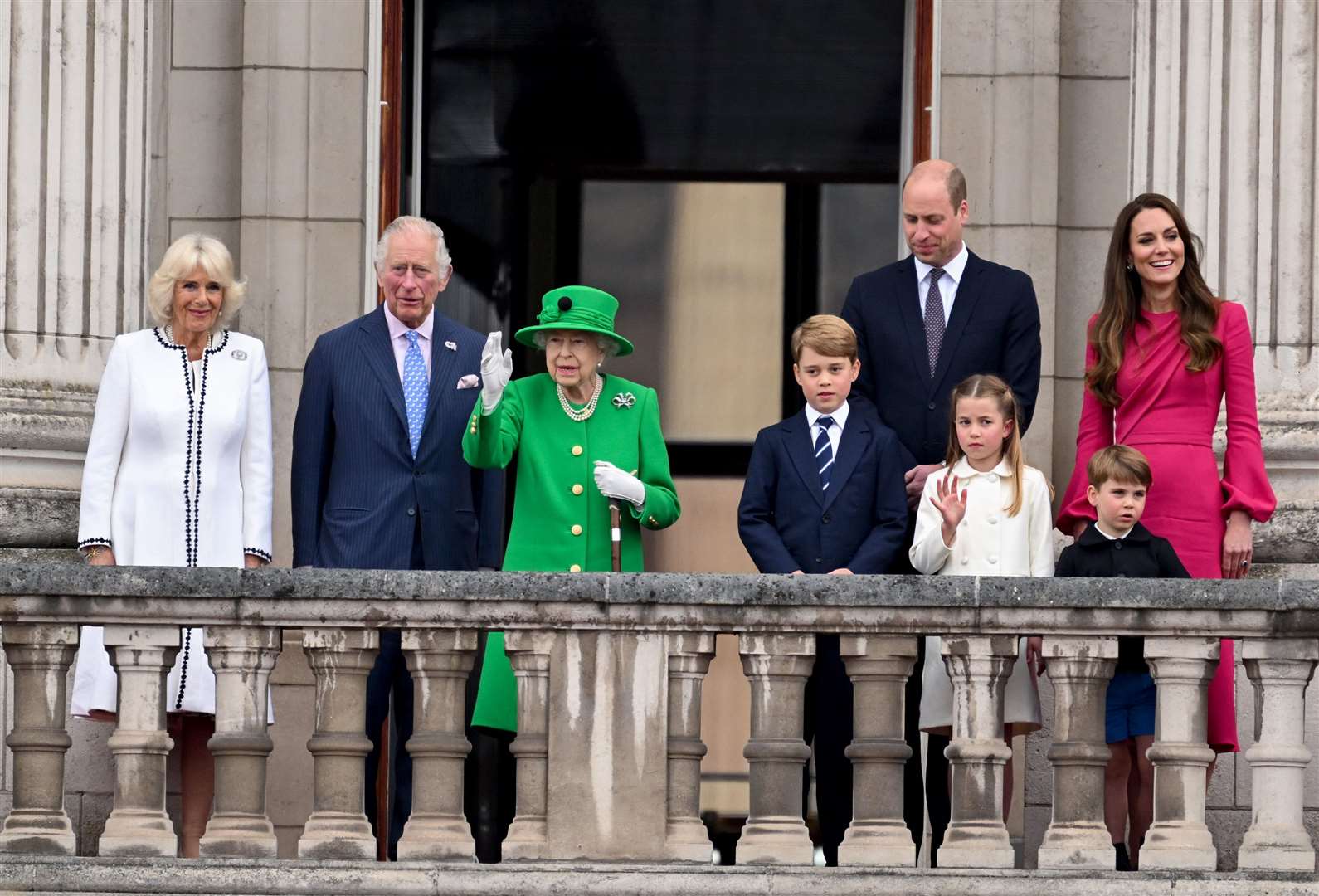 The royal family at the Jubilee finale (Leon Neal/PA)
