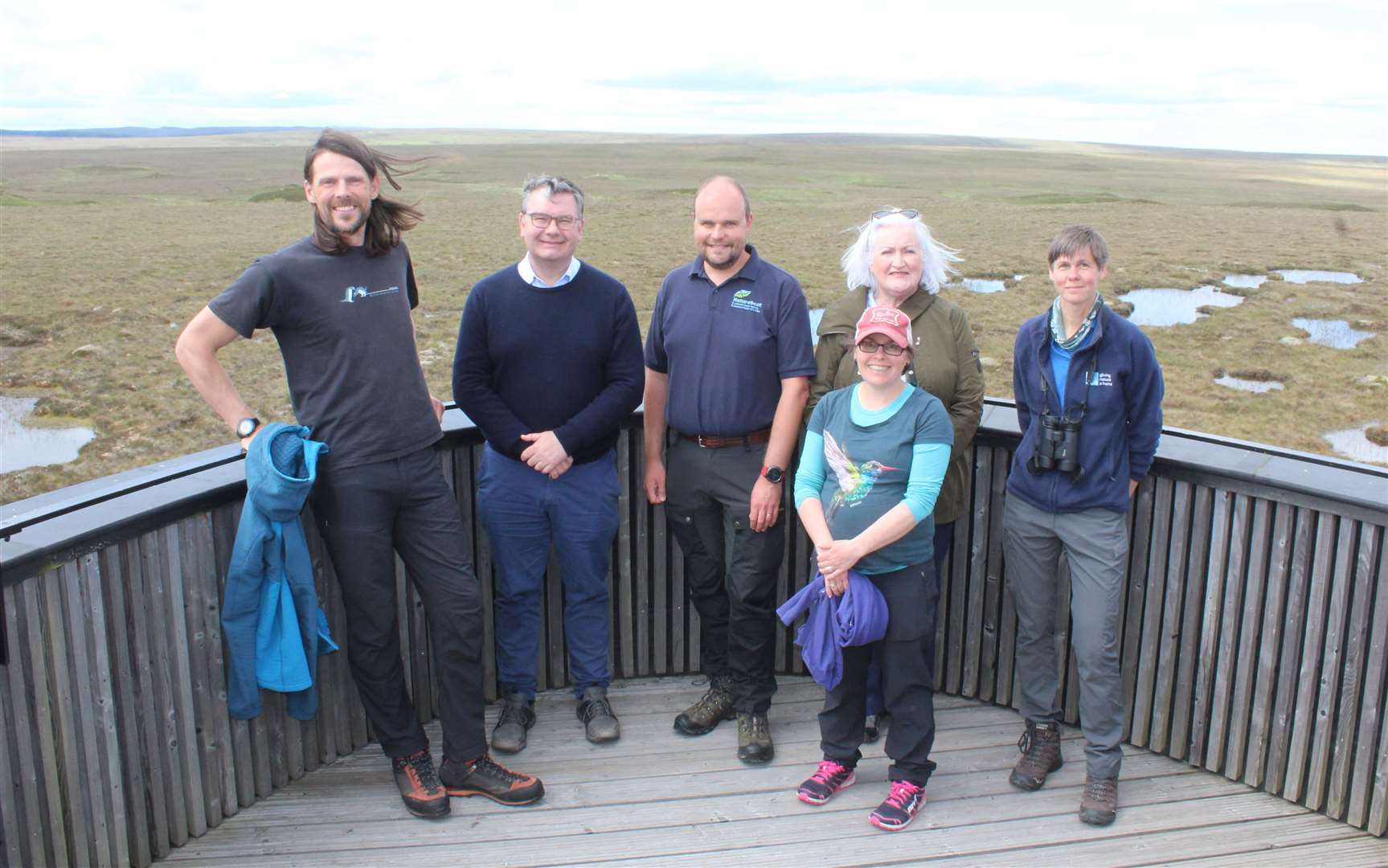 Dr Steven Andrews, Iain Stewart MP, Graham Neville, Frances Gunn, Danni Klein. Front: Professor Roxanne Andersen