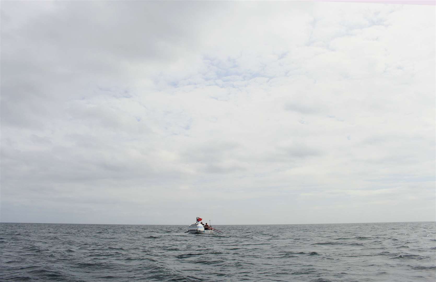 Allan and Mhairi disappear into the distance as they get their round-Britain rowing challenge under way. Picture: Alan Hendry