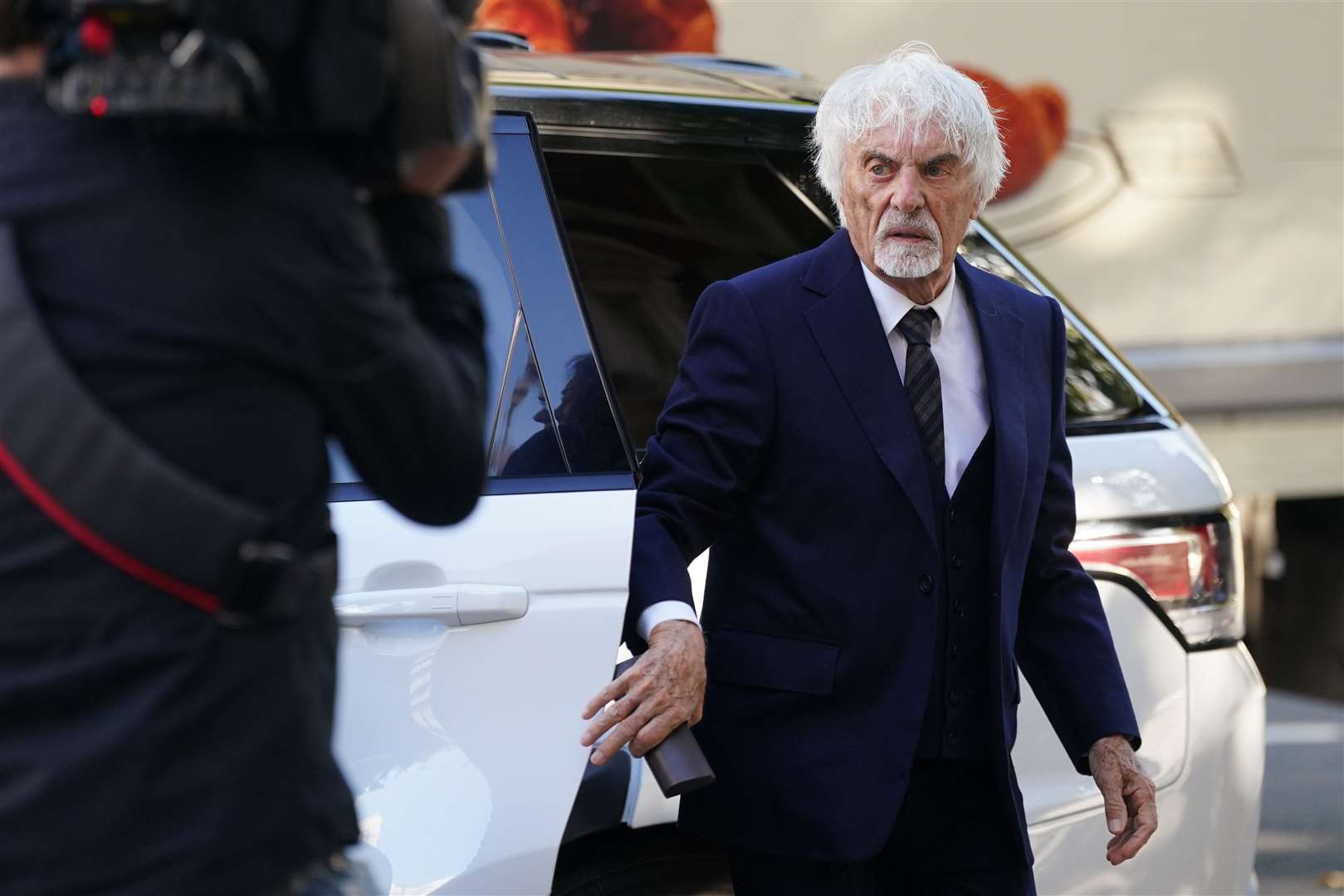 Former Formula One boss Bernie Ecclestone arrived at Westminster Magistrates’ Court in a white Range Rover (Victoria Jones/PA)