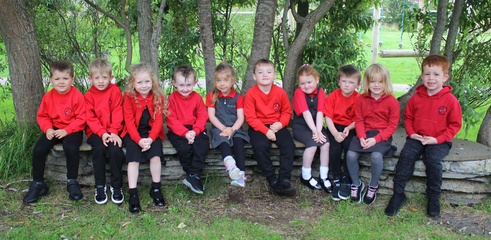 The new P1 children at Castletown Primary.