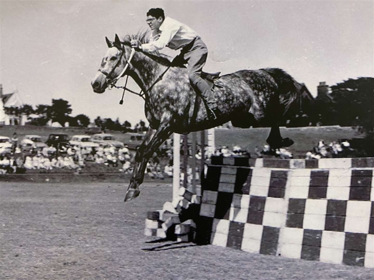 Taking part in the showjumping at the County Show was one of the things Morris Ronaldson excelled at and he won many trophies.