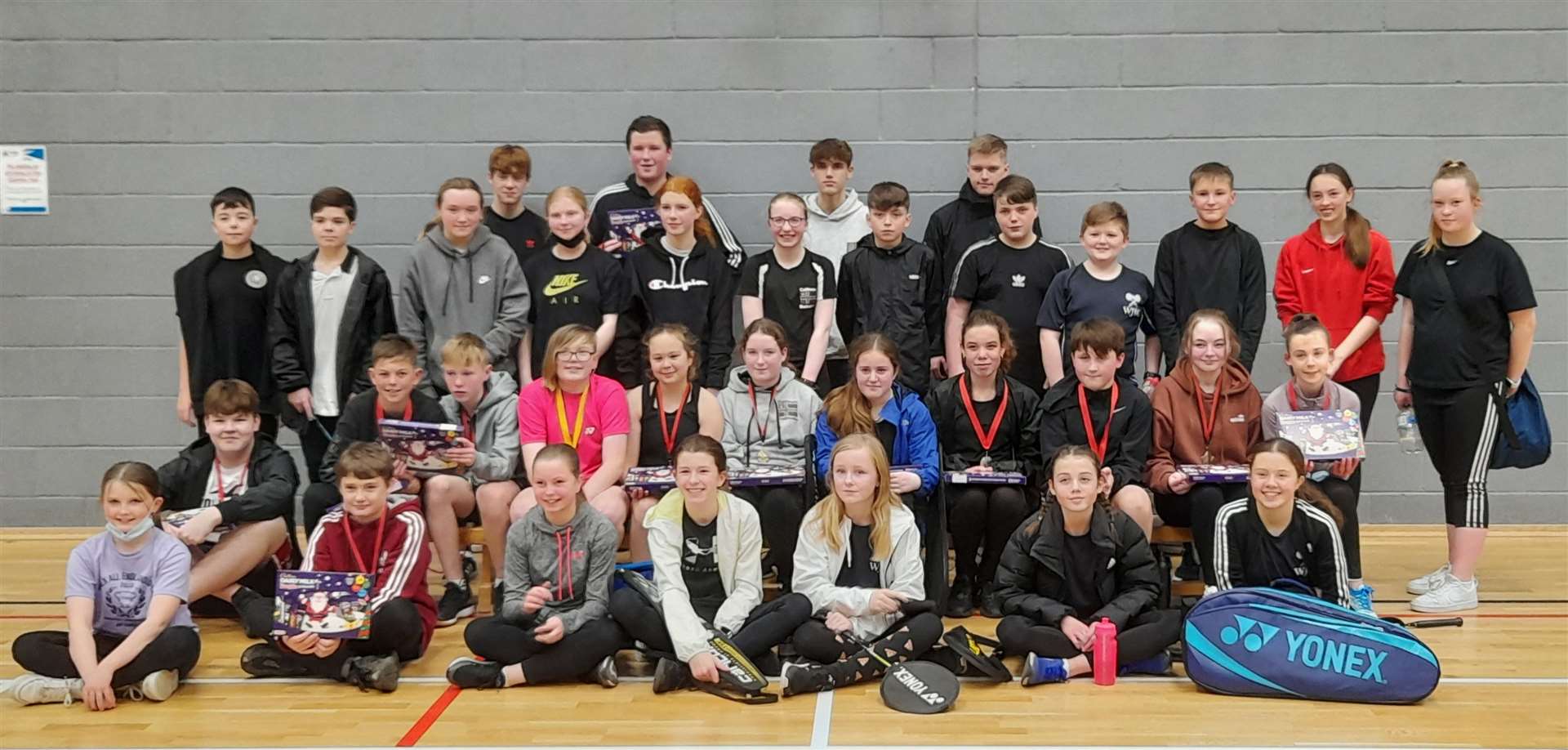 Competitors who took part in Caithness Badminton Association's tournament for first to third-year high school pupils at the East of Caithness Community Facility.