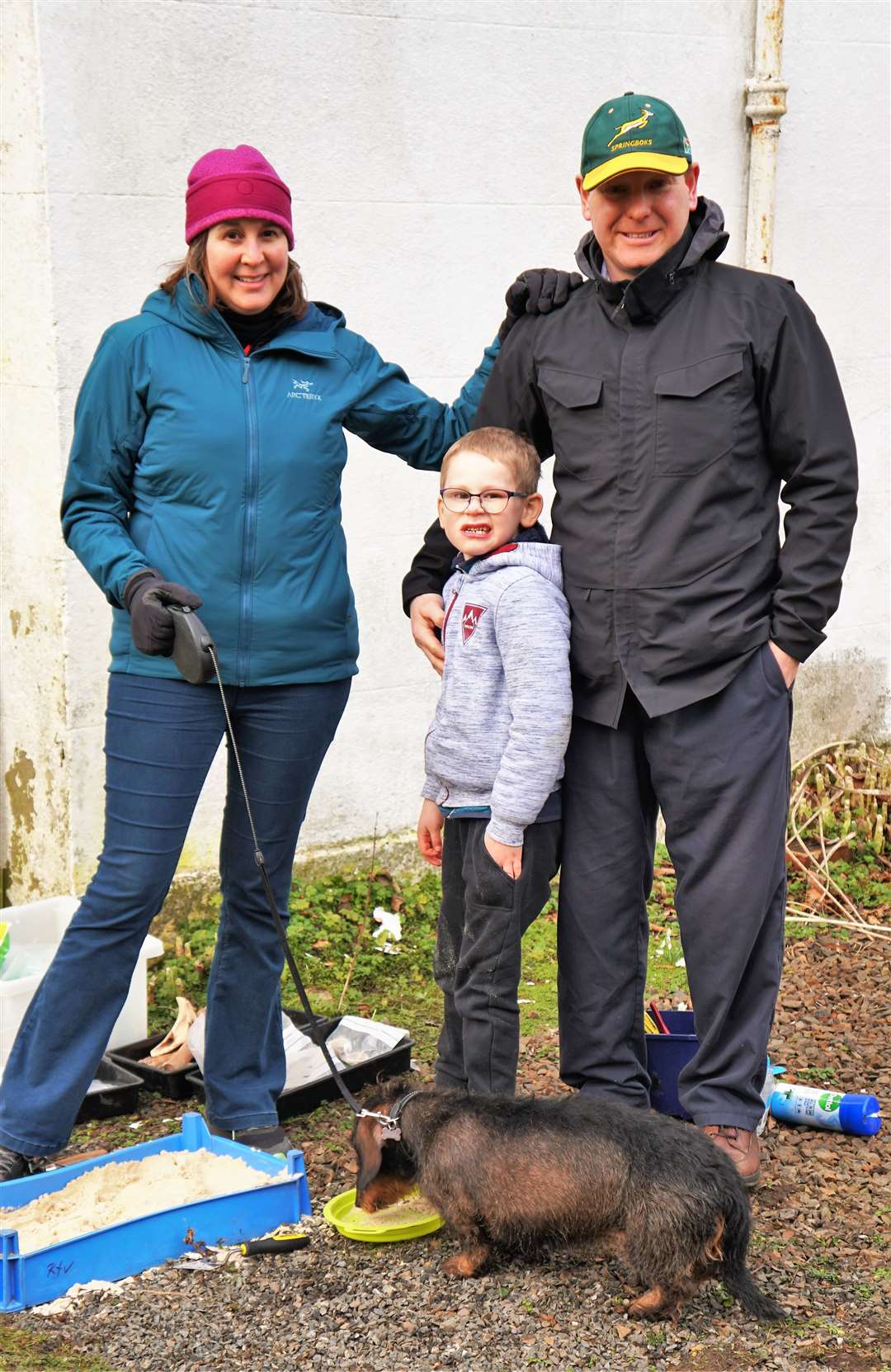 The Broughton family from Dunnet said they were delighted with the event. Estie and Roger are pictured with their son Jordan and dachshund Lilly. Picture: DGS