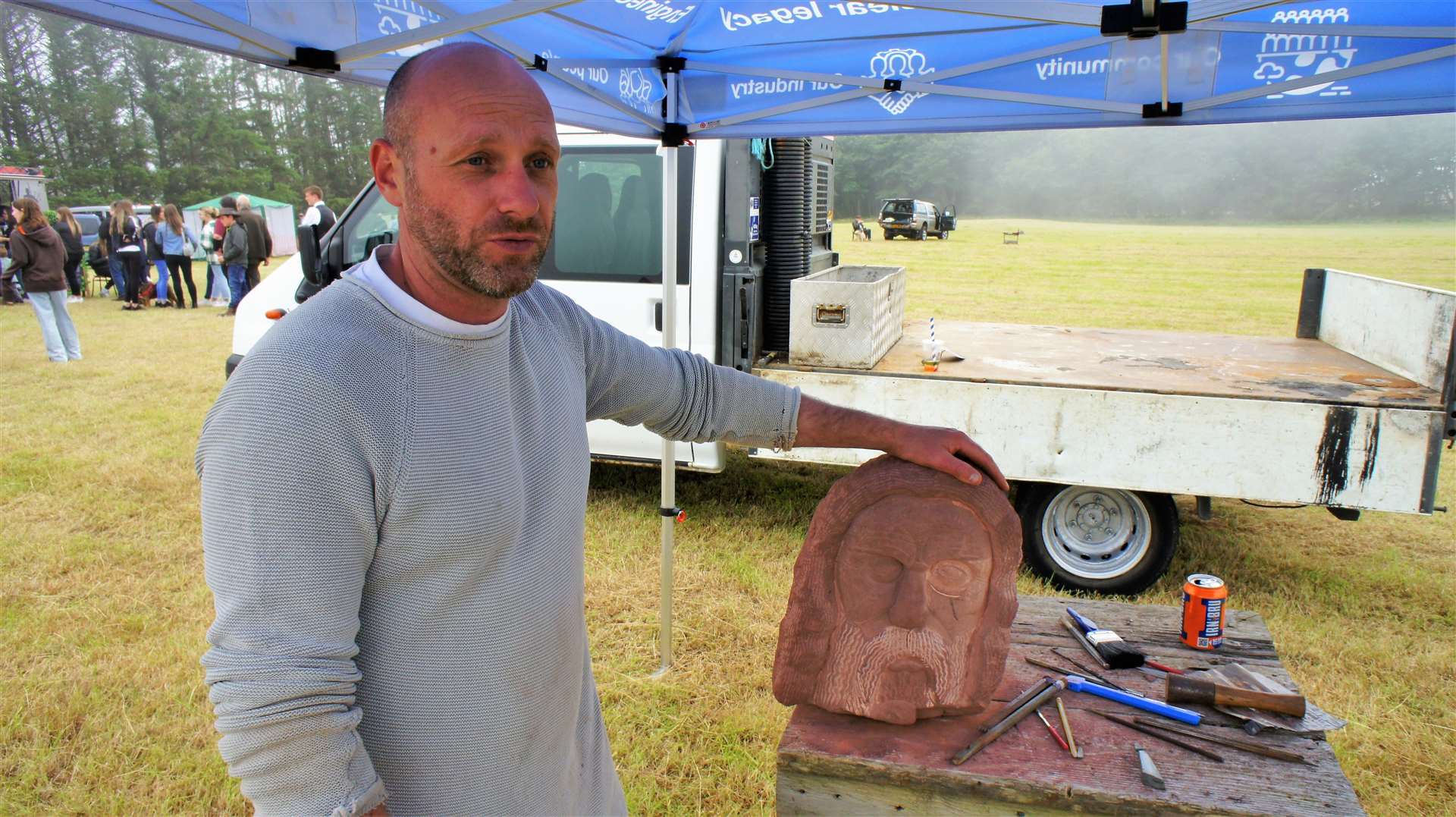 Iain Maclean showed his stonemason skills at the fair. Picture: DGS