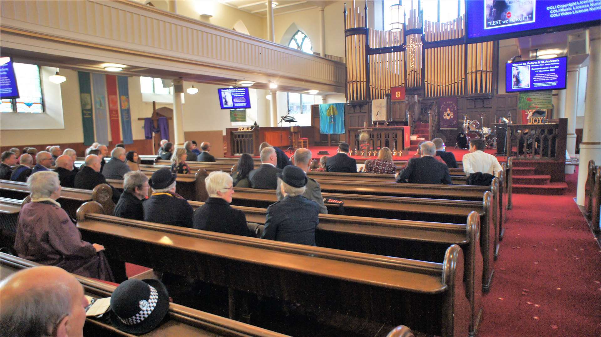 The service was held afterwards in St Peter's and St Andrew's Church and conducted by Rev Malcolm. Picture: DGS
