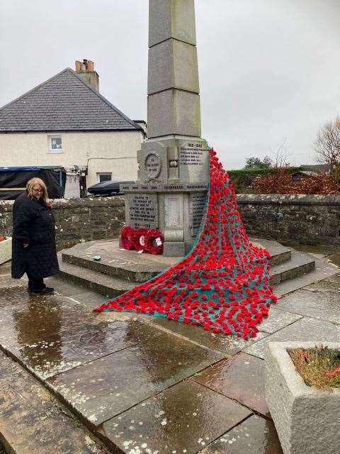 The Rev Heather Stewart took the Remembrance Sunday service at Lybster war memorial.