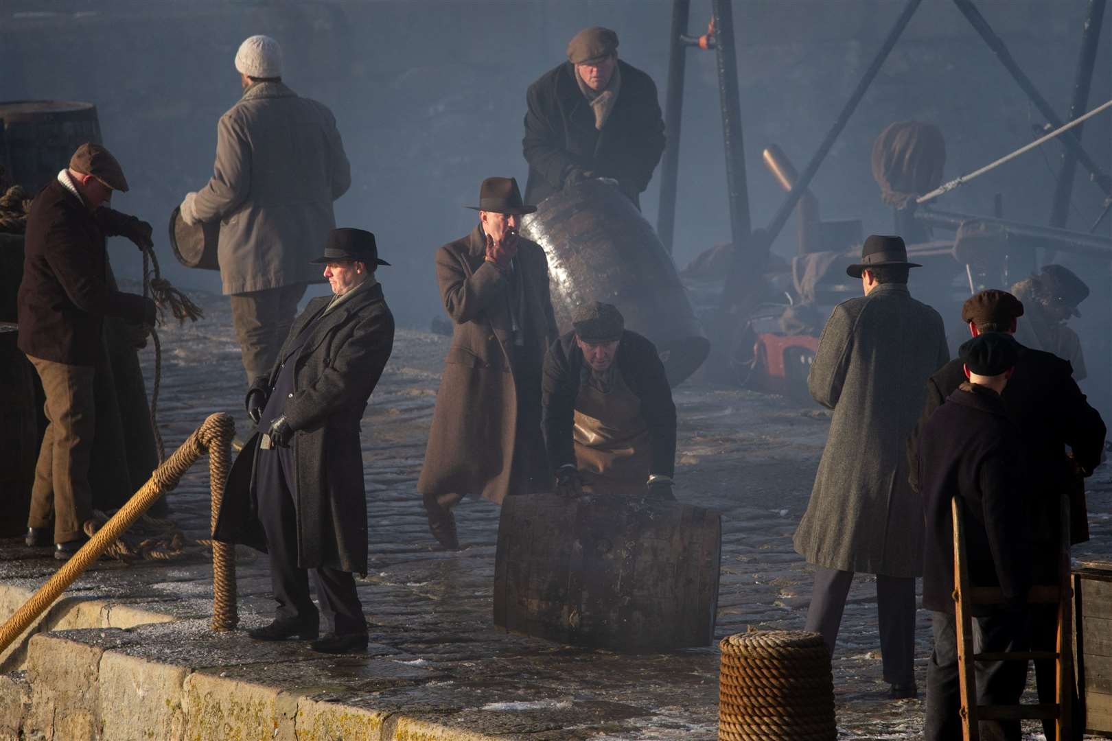 Filming for the final day took place on the harbour pier. Picture: Daniel Forsyth