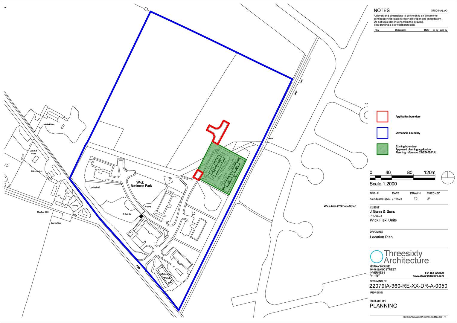 Plan for Wick Business Park work.