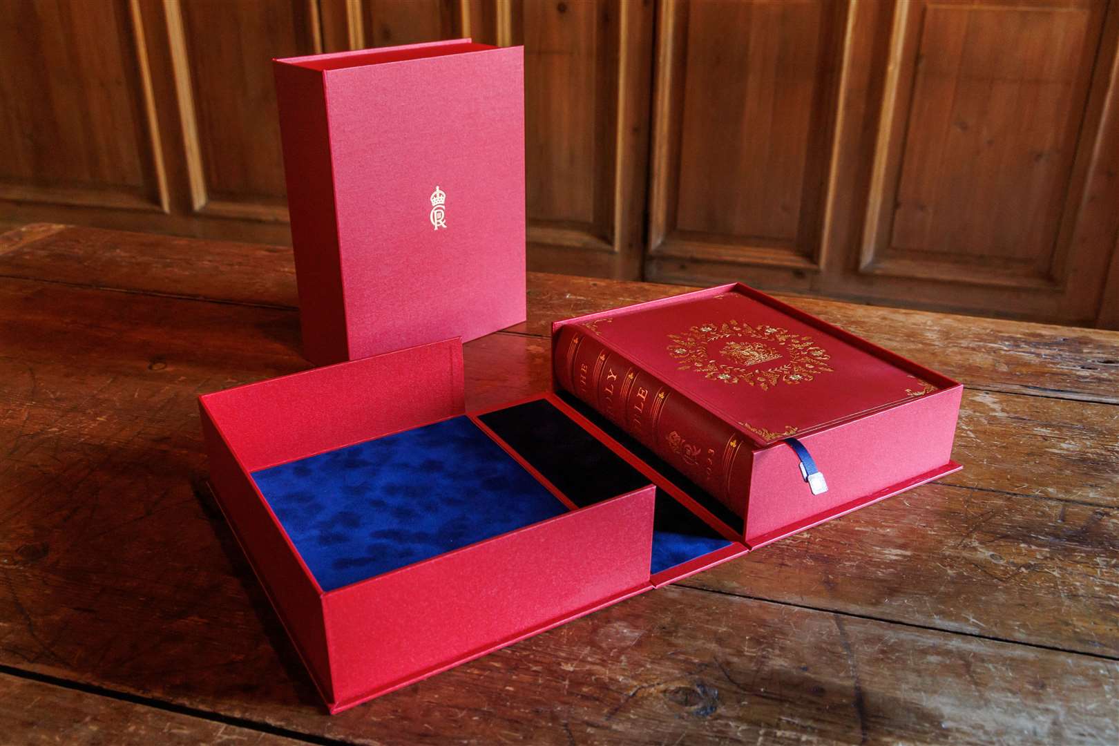 The Coronation Bible for King Charles III in the vestry of Lambeth Palace Chapel (Neil Turner for Lambeth Palace/PA)
