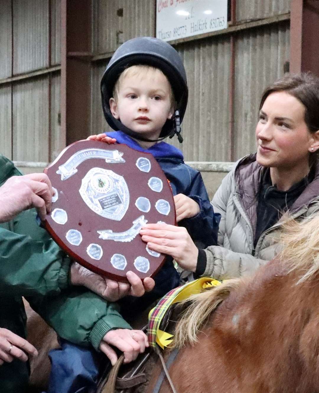 Shield presented to Kyle Davidson. Picture: Neil Buchan