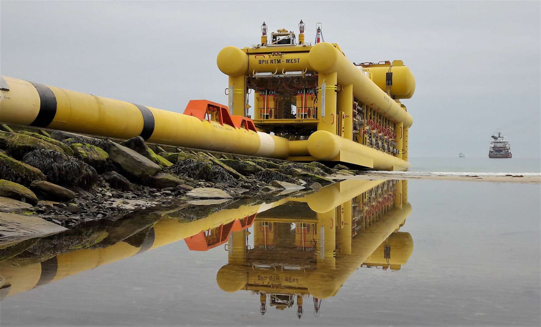 The Buzzard bundle being prepared for launch from Caithness. Picture: Subsea 7