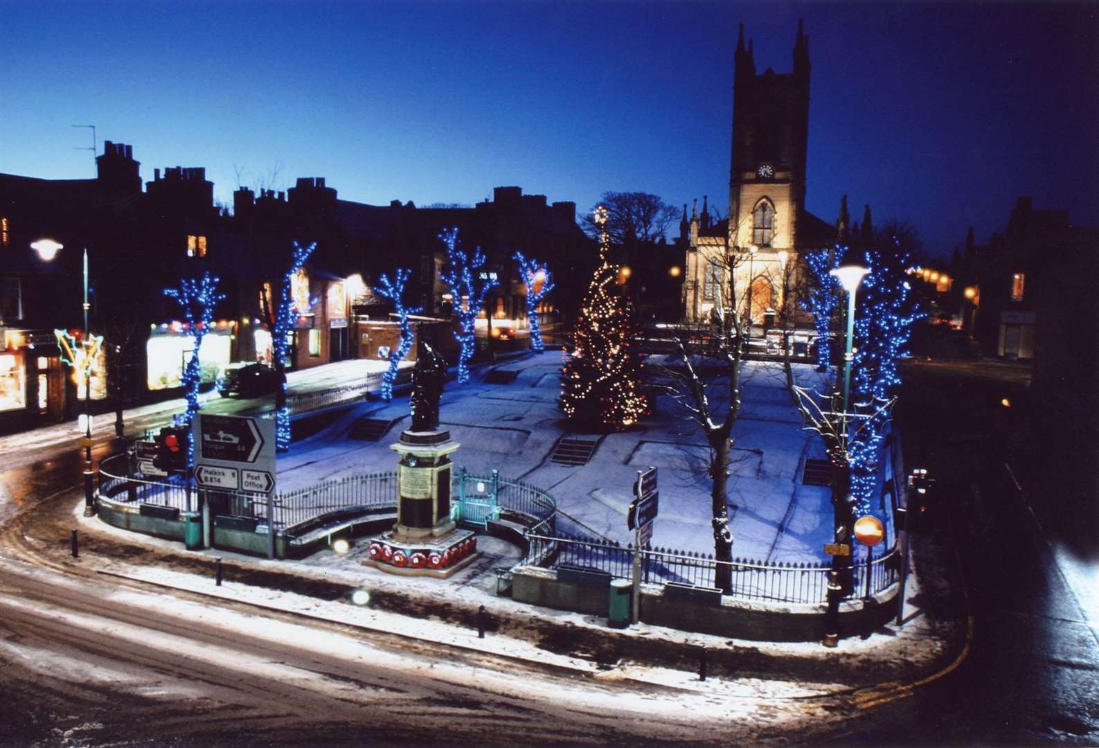 A view of Thurso's St John's Square at Christmas.