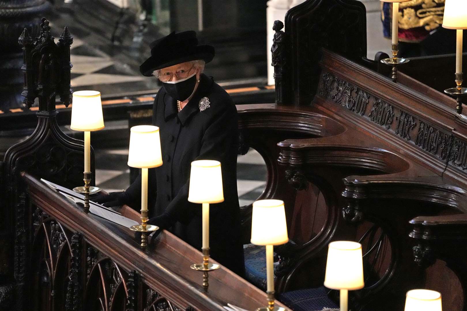 The Queen during the funeral of the Duke of Edinburgh in St George’s Chapel (Yui Mok/PA)