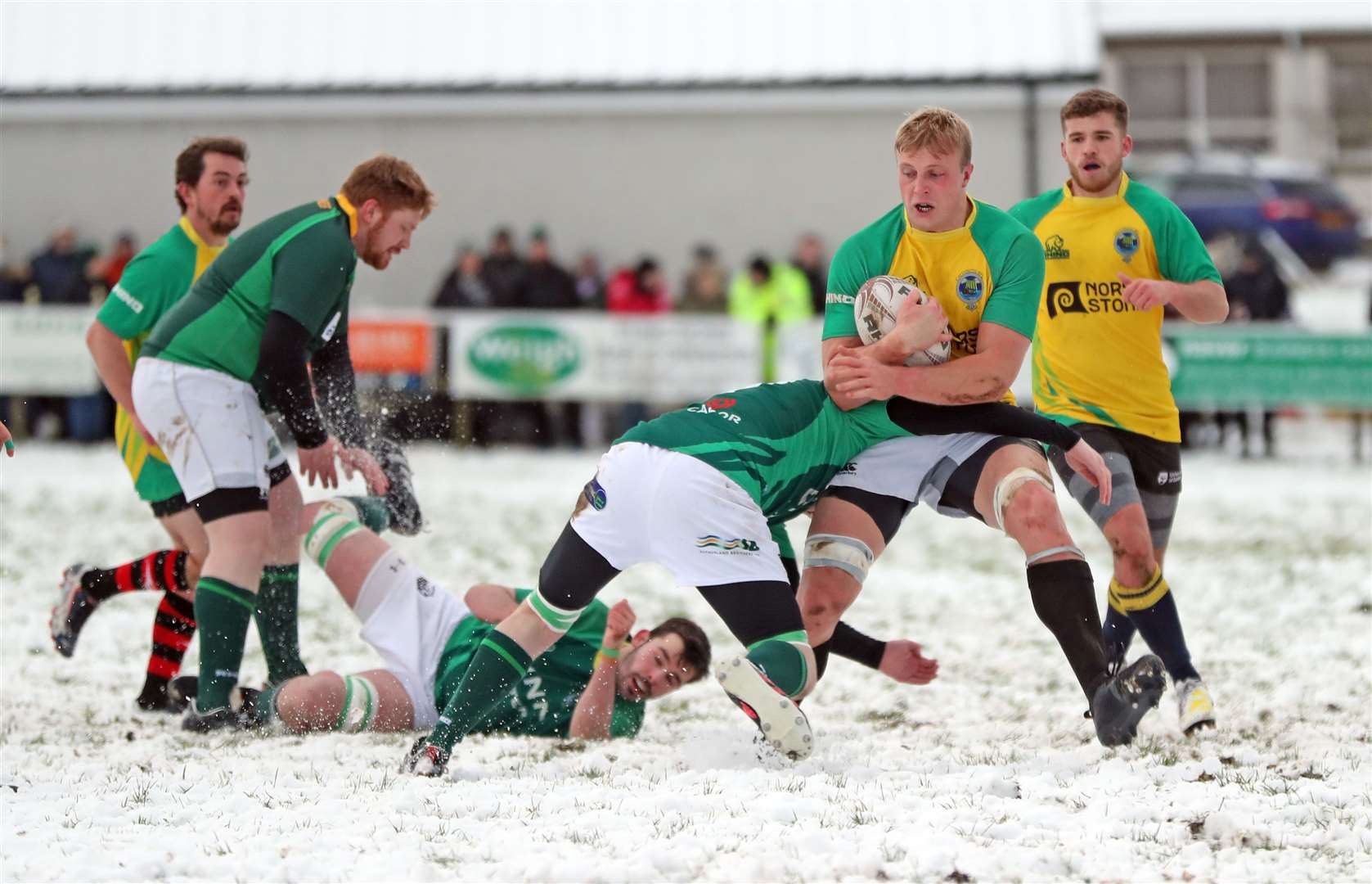 The Exiles/Students romped to a 41-8 victory at a snowy Millbank in last year's festive fixture. Picture: James Gunn