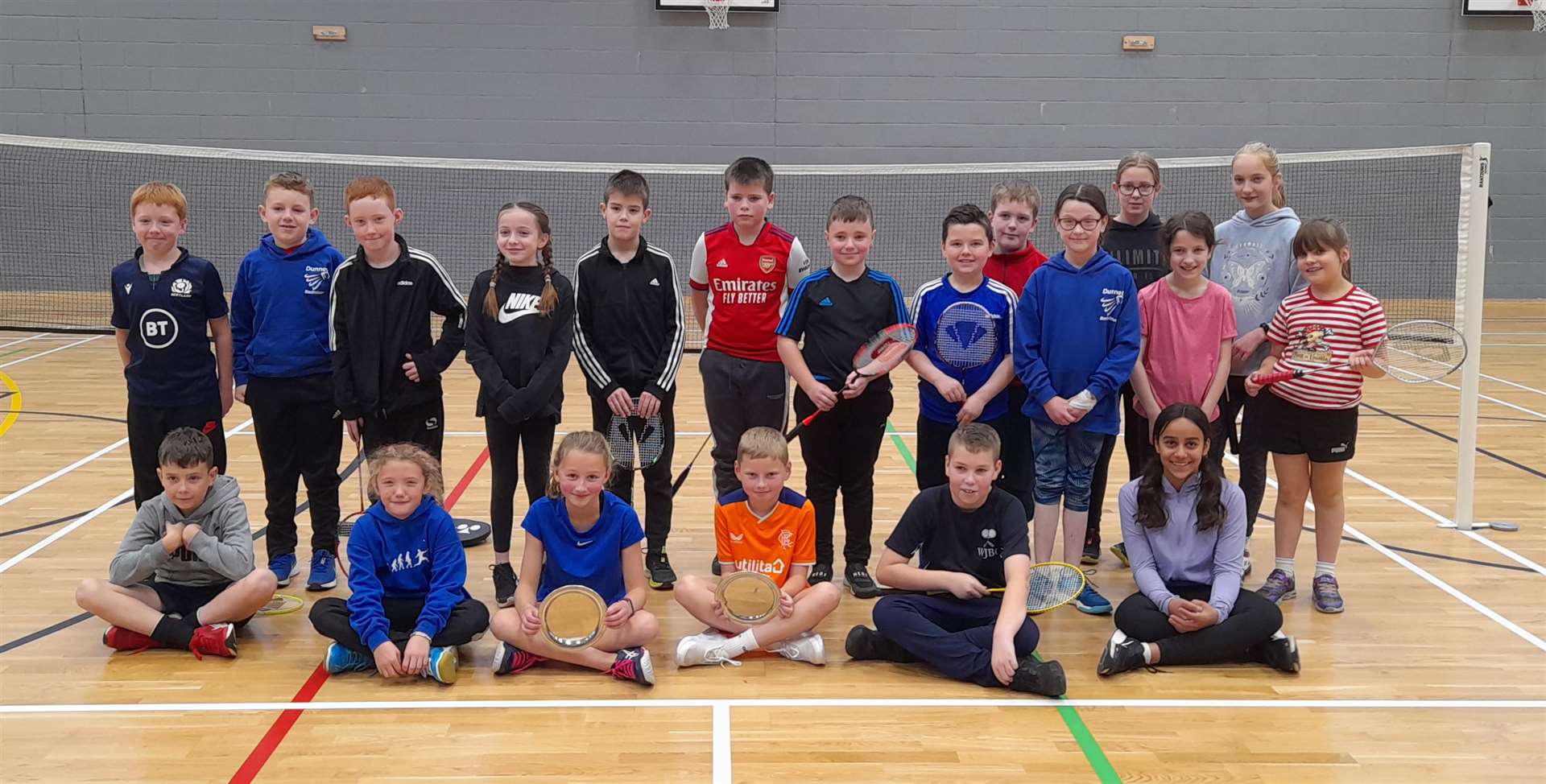 All the competitors in Caithness Badminton Association's under-11 championships held in Wick.