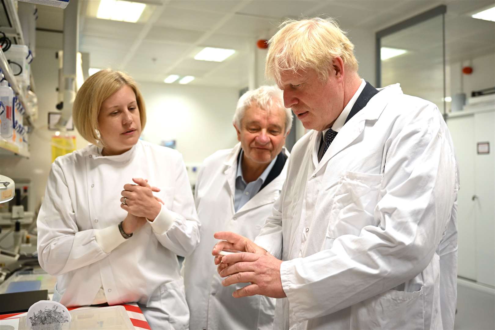Boris Johnson during a visit to the Francis Crick Institute (Leon Neal/PA)