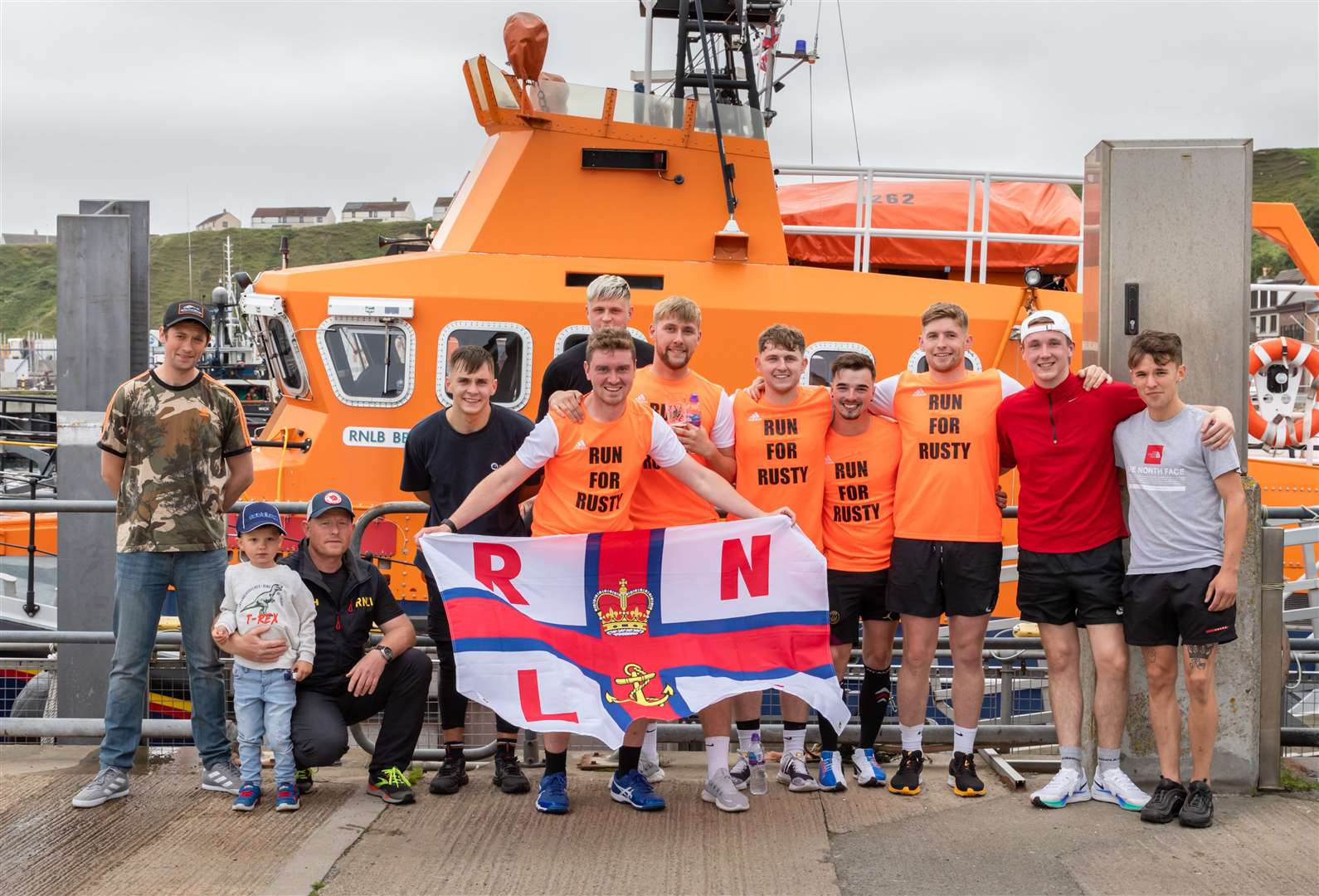 Friends of Thurso lifeboat volunteer Ryan Davidson (known as Rusty), who lost his life earlier in the year, raised more than £8500 in his memory after running from Wick to Scrabster. Picture: Karen Munro