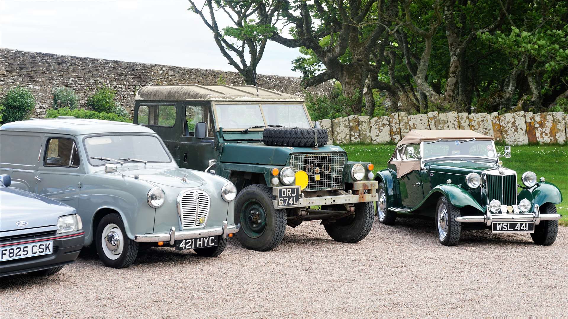 Some of the club cars outside Chateau de Mey during a social distancing event last year.  Photo: DGS